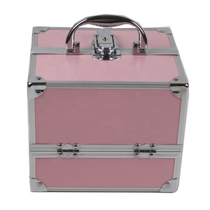 Trousse de Maquillage Rose Tendance : Organisateur de Beauté, Maquillage et <span class=keywords><strong>Nail</strong></span> <span class=keywords><strong>Art</strong></span>, Boîte de <span class=keywords><strong>Rangement</strong></span> de Voyage en Aluminium pour Cosmétiques - Product Image 3