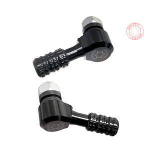 SOMOTO Taiwan Tiges de valve en aluminium CNC à 110 degrés, 10 mm, ajustement universel, bouchon et corps de valve de pneu angulaires de haute précision - Product Image 1