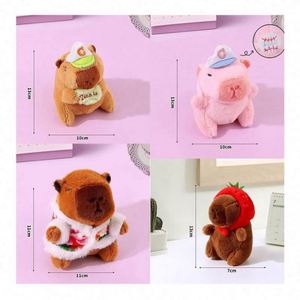 Wholesale Cute Capybara <b>Anime</b> Plush <b>Keychain</b> Soft Stuffed Animal Toy Keyring Bag Pendant Customizable Bracelet Kawaii <b>Keychain</b> - Product Image 3