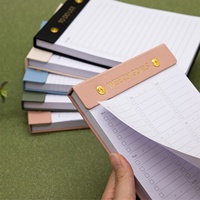 Libreta de Notas Personalizada con Cubierta de Cuero PU, Hojas Desprendibles, Lista de Tareas, Recargable, con Remaches Dorados