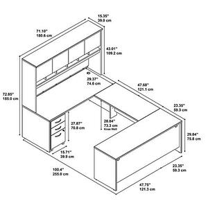 C U hình văn phòng bàn quản lý CEO Boss văn phòng điều hành bảng với hutch và lưu trữ - Product Image 2