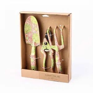 Wholesale pastel colors printed garden tool 3pc gardening tools and equipment set