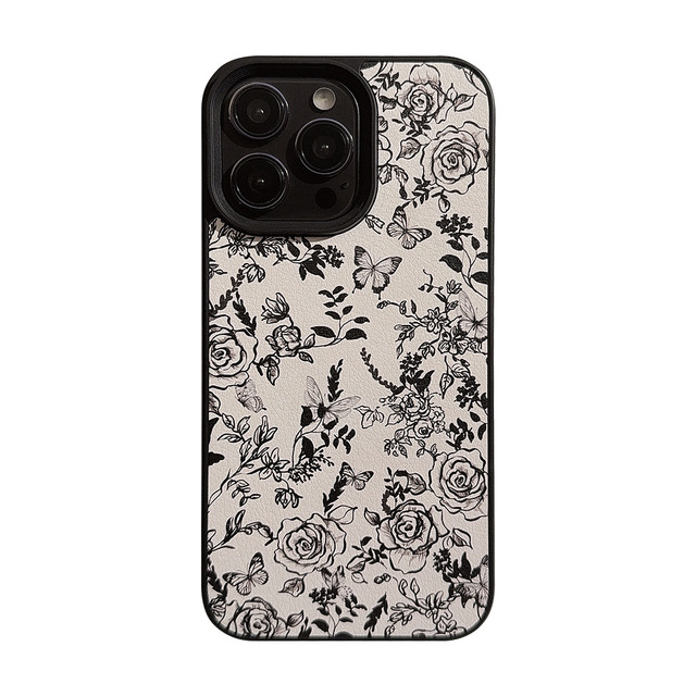 Hot Selling Temperament Ins Rose Flower for Apple 15 Mobile Phone case 14pro Max Leather for IPhone16 Literary Mobile Phone case