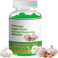 Gummies d'extrait d'ail vieilli sans odeur, saveur pomme verte, élimination des odeurs, soutien immunitaire et cardiaque, 60 unités, complément bien-être quotidien