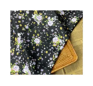Customized fabric for women's dresses pajamas and scarves All polyester digital printing sea-Island silk satin chiffon fabric