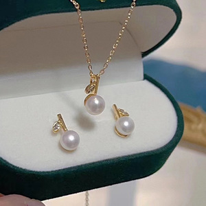 WENCHI S925 Silver and Gold Fashion <b>Jewelry</b> <b>Set</b> DIY <b>Pearl</b> and Pendant Accessories with Empty Stand Model 10616 Made in China - Product Image 1
