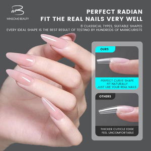 Toptan Çekici Güzellik PMMA Tam Kaplama Yapay Tırnak Uzatma Uçları 300 Adet Çoklu Boy Şekiller Özel Logo - Product Image 5