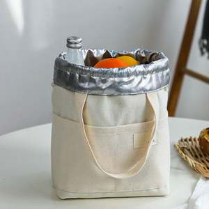 Durable Insulated <b>Lunch</b> <b>Bag</b> for Women and Men Large Capacity Thermal Reusable Drawstring <b>Cooler</b> <b>Bag</b> with Two Pockets - Product Image 1