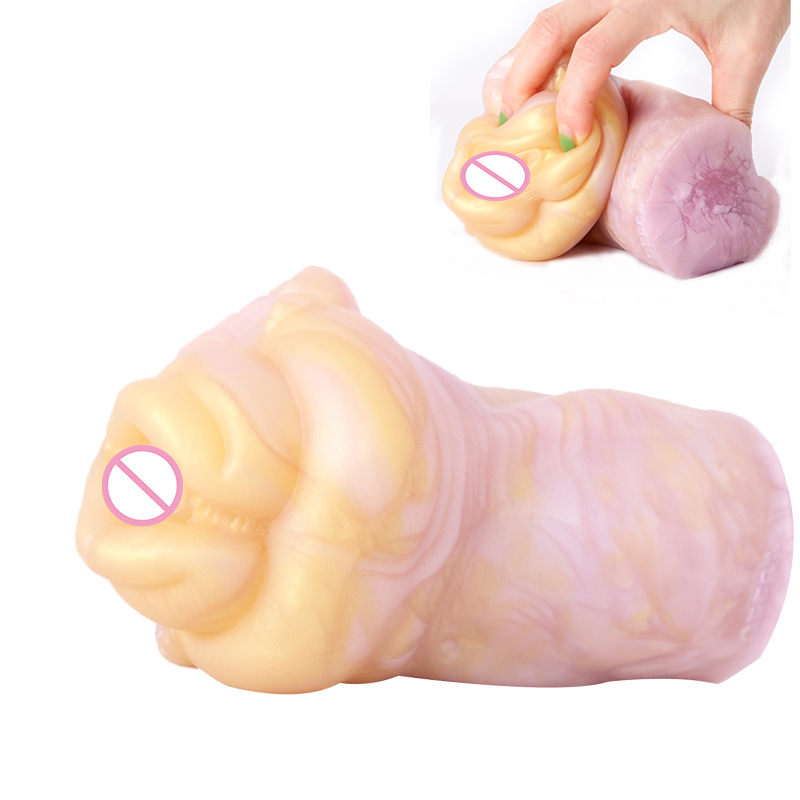 trojan condom enz lubricated Realistic Silicone Male Masturbator Cup - Tight Animal Mouth Anal Sex Toy  for Men's Pleasure