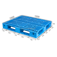 Palette en plastique renforcée en HDPE 1000*1200 avec grille, entrée 4 voies, pour chariots élévateurs et rayonnages logistiques