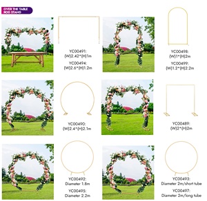 Yachen 8ft Vàng Kim Loại Vòng Tròn Bóng Vòm Khung Đứng Lớn Hoa Đám Cưới Vòm Backdrop Cho Đám Cưới Sinh Nhật Đảng Trang Trí - Product Image 2