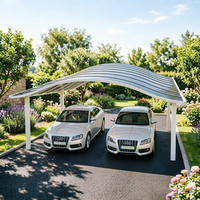 Abri de voiture moderne et simple en aluminium recyclé robuste, résistant à l'eau, au vent et aux UV, pour usage commercial et entrepôt