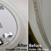 Miroir de salle de bain en verre avec éclairage LED tactile IP44, certifié ETL CE SAA, rétroéclairé, Ra90, dimmable, garantie 3 ans, pour dressing
