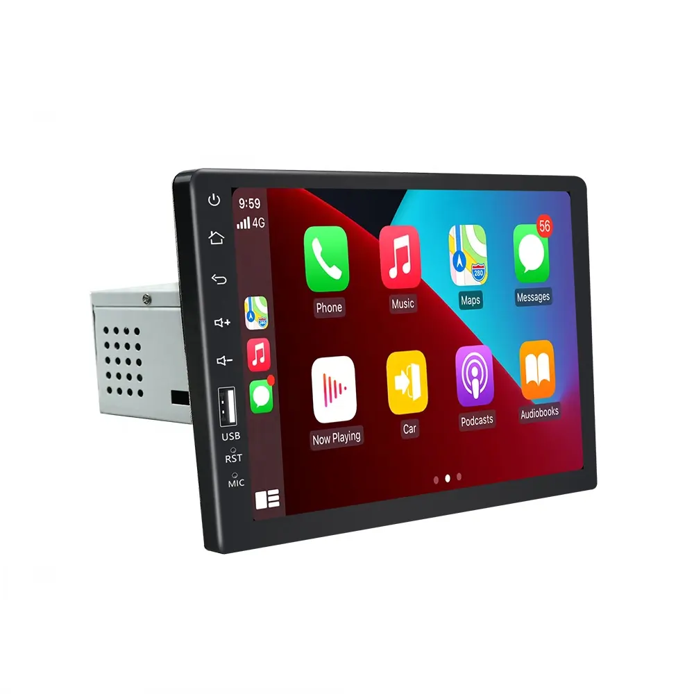 HD multimedia Universal 9 pulgadas solo 1DIN radio de coche con cable carplay/android auto FM RDS