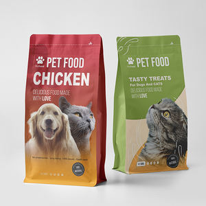 Impresión personalizada de plástico perro tratar embalaje 200g 500g 1kg 2kg fondo plano bolsa de comida para gatos Mylar cremallera Stand up bolsas de comida para mascotas - Product Image 1
