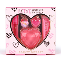 Coffret cadeau de gloss et baume à lèvres en forme de cœur rose, kit cosmétique en forme de cœur, ensemble de maquillage pour la Saint-Valentin, vente en gros