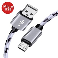Kabel Data USB 2a pengisian daya cepat, kabel pengisi daya jaket PVC panjang 1m untuk iPhone