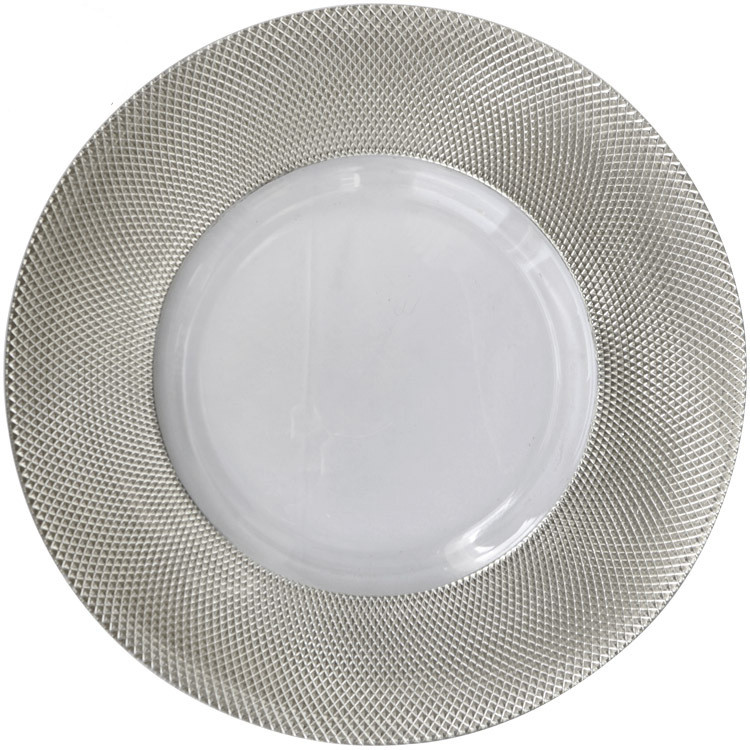 Clear with silver edge