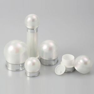 10g 15g 30g 50g 30ml 맞춤형 로고 럭셔리 화이트 펄 크림 용기 라운드형 공병 플라스틱 화장품 크림 용기 - Product Image 1