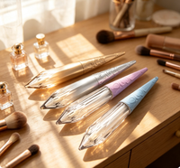 Tube vide en cristal pour brillant à lèvres, 2 ml, violet clair/bleu clair, emballage cosmétique personnalisé avec logo, vente en gros
