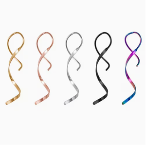 2 boucles d'oreilles torsadées conçues <span class=keywords><strong>pour</strong></span> femmes, adaptées aux piercings d'oreille, y compris le <span class=keywords><strong>cartilage</strong></span>, en acier inoxydable N81190 - Product Image 1