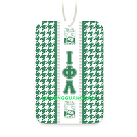 Désodorisant de voiture Iota Phi Lambda en gros, promotionnel, personnalisé pour sororité, avec n'importe quel logo, désodorisant de voiture carré personnalisé