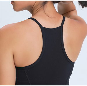 High Neck Crop <strong>Top</strong> <strong>Built</strong> <strong>in</strong> <strong>Bra</strong> Gym Activewear <strong>Bra</strong>, Womens Sports <strong>Bra</strong> Yoga Running Workout Camisole - Product Image 4