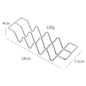 Support à double niveau moderne en acier inoxydable 304 de type W pour burritos et tacos, pour la cuisine - Product Image 2