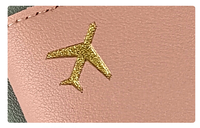 JOYSUN – Housse de passeport en PU pour voyage, broderie avion doré, porte-documents personnalisé pour souvenir de voyage
