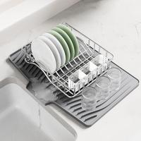 Modernes Design Silikon Dish Drain Board Counter Top Trockner mit Slope Guide für Home Kitchen Isolier platte für Geschirr
