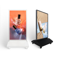 Doppelseitiger Werbemaschinen-Bildschirm 4K Hoch auflösender bodens teh ender Touch-Netzwerk-Werbe bildschirm Digital Signage