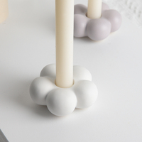Nouveau support de bougie en céramique écologique de style vintage de luxe pour la table de Noël, avec logo personnalisé, décoration d'intérieur, porte-bougies coniques