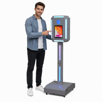 Enceinte métallique pour photomaton avec éclairage LED RGB et armoire verrouillable pour appareil photo reflex numérique, mariages et événements