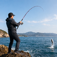 Nouvelle Canne à Pêche Télescopique en Fibre de Verre de 2,1 m avec Moulinet, Ensemble Combo, Action Rapide pour la Pêche à la Carpe en Rivière, Lac et Ruisseau