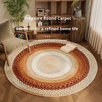 Tapis tissé Salon Style simple Haut de gamme Wabi-Sabi Chambre à coucher Chevet Vestiaire Coiffeuse Nouveau modèle 2025 Tapis rond