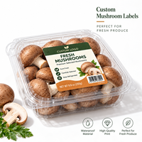 Étiquettes personnalisées imprimées pour l'emballage des champignons, autocollants imperméables imprimés pour la marque des produits frais