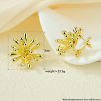 Boucles d'oreilles clous élégantes et simples, couleur or, motif floral, à la mode, inaltérables, pour mariées, cadeau de mariage