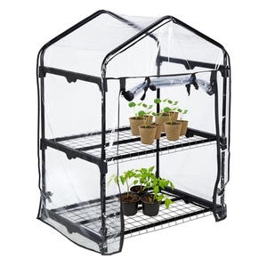 Populaire 2 niveaux <span class=keywords><strong>Mini</strong></span> <span class=keywords><strong>serre</strong></span> 94x69x49cm cadre en acier Portable Transparent PVC Film <span class=keywords><strong>serre</strong></span> pour <span class=keywords><strong>balcon</strong></span> - Product Image 1