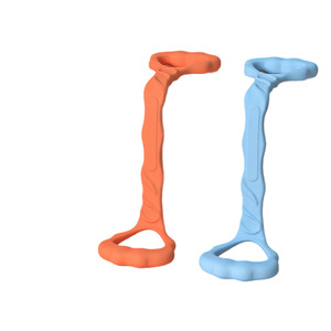 Bande de résistance pour étirements des épaules et du dos, équipement de fitness et de yoga à domicile en silicone élastique, couleur orange - Product Image 2