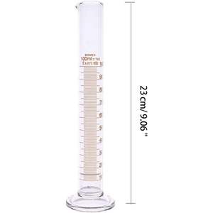 XZ <b>LAB</b> SUPPLIES 100ml Orange Glass Graduated <b>Cylinder</b> with Single Metric Scale Model XZGC 1 Year Warranty for Home & <b>Lab</b> Use - Product Image 4