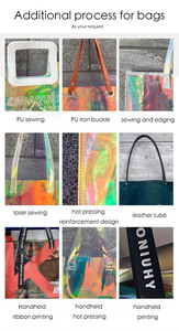 กระเป๋าถือ<span class=keywords><strong>พ</strong></span>ีวีซีโฮโลแกรม, กระเป๋าช้อปปิ้งสีรุ้งขนาดใหญ่, กระเป๋าชายหาดทันสมัยและกันน้ำพร้อมโลโก้แบบกำหนดเอง - Product Image 6