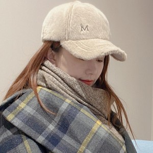 M Letter Rabbit Fur Velour Blended <b>Waterproof</b> 6-Panel <b>Cap</b> Unisex Autumn and Winter Plush Hat Sporty Formal Fashion Image Warm - Product Image 5