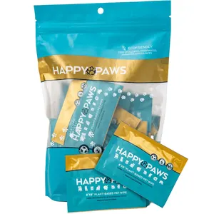 Custom Disposable Single Pet Wipes Individually Wrapped Cat and Dog Wet Wipes Natural Pet Cleaning Wipes