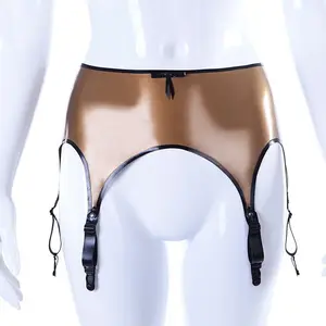 Sexy Latex Bodysuit Rubber Catsuit with Front Zipper to Crotch