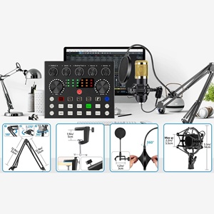 Set de Tarjeta de Sonido para Pódcast Micrófono de Condensador BM800 USB para Karaoke Grabación en Vivo y Estudio - Product Image 4
