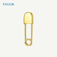 Composants de fabrication de bijoux VFOOK Findings : Épingles de sûreté personnalisées avec logo, fermoirs multi-tailles en or massif 18 carats pour la connexion de bracelets et colliers