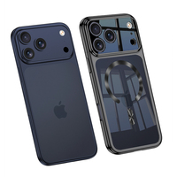 Ckk casing ponsel transparan magnetik, pelindung telepon genggam tahan guncangan & kuning, pengisian daya nirkabel untuk iphone 17 pro max