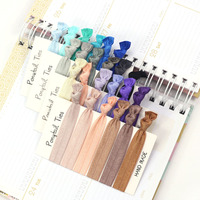Élastiques à cheveux noués de couleur unie, 5/8" x 4", haute élasticité, avec emballage et logo personnalisés, vente en gros directe usine