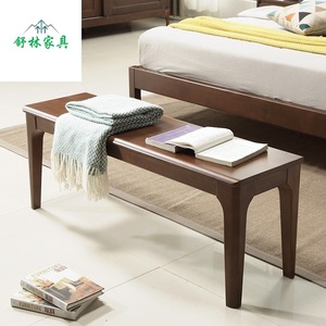 Nordic Minimalist Solid Wood Bench Natural Color Multi-Functional Home <b>Stool</b> Bedroom Bed End <b>Ottoman</b> Living Room Furniture - Product Image 2