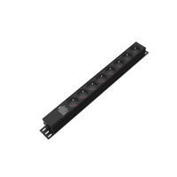 Multiprise industrielle robuste de type E (6 prises) de 5 m, protection contre les surtensions, compatible montage en rack 1U, pour transmission électrique